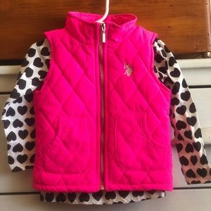 NWOT Polo Puffy vest with long sleeve shirt